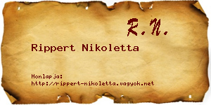 Rippert Nikoletta névjegykártya